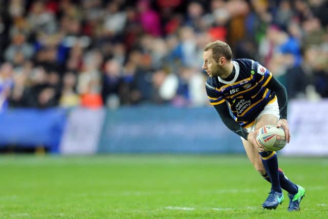 Rob Burrow takes to the field again for a fundraiser and testimonial game at the Emerald Stadium in Headingley in January.