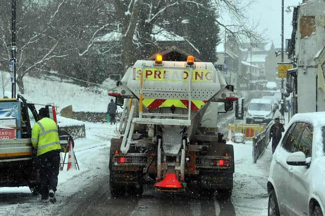 A Leeds Council gritter in Farsley in 2018.