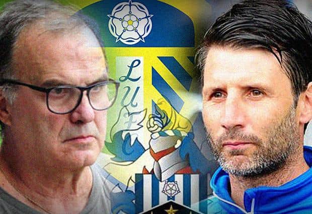 Marcelo Bielsa and Danny Cowley. Graphic by Graeme Bandeira.