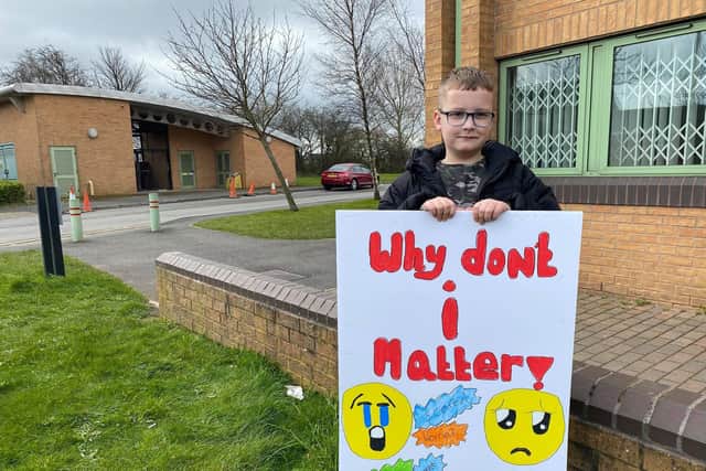 Charlie Wharton, 10, would need to travel an hour and a half by bus to his allocated school, followed by a 15 minute walk
