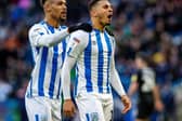 MAIN THREATS: Huddersfield Town duo Karlan Grant, right, and Steve Mounie. Picture by Bruce Rollinson.