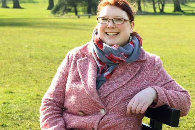 Lisa Bourne, looking to launch a 'natter bench' in Guiseley's Nunroyd Park. Image: Gary Longbottom.