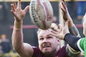 Dominic Brambani took control of the ball for Hunslet against North Wales Crusaders. PIC: Jim Fitton/JPIMedia