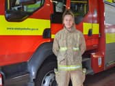 West Yorkshire firefighter Molly Barker, who joined the service six months ago, featured on the services social media as part of International Women's Day. Picture: WYFRS