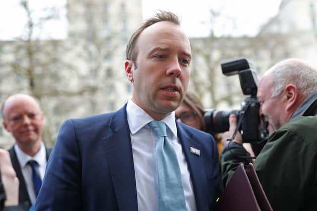 Health Secretary Matt Hancock arrives at the Cabinet Office, Whitehall, London, for a meeting of the Government's emergency committee Cobra to discuss coronavirus (Photo: Yui Mok / PA Wire).
