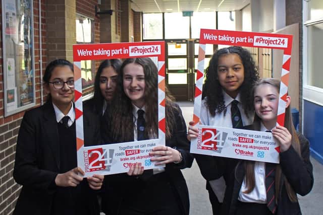 Year 9 students Sahabia Hussain, Aisha Ali, Polly Barker, Ebony Ahmed and Katie Thorne are taking part in Brakes Project24 competition.