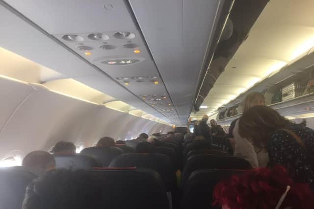 A picture Mr Thompson took on his flight (Credit: Mark Thompson / Sky News).