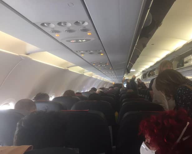 A picture Mr Thompson took on his flight (Credit: Mark Thompson / Sky News).