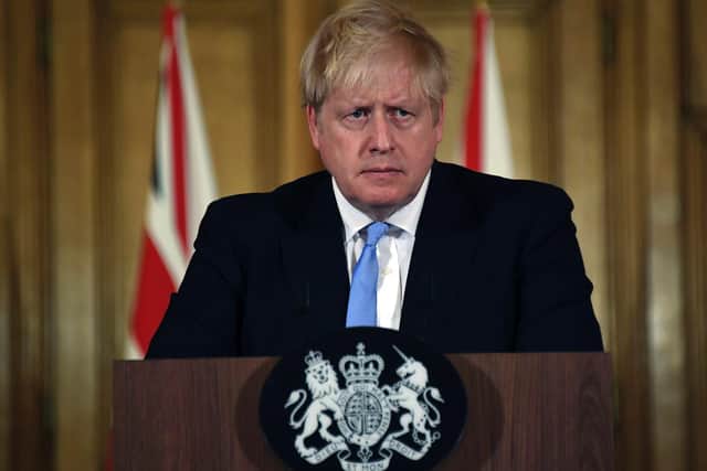 Boris Johnson at a coronavirus press conference earlier this week.