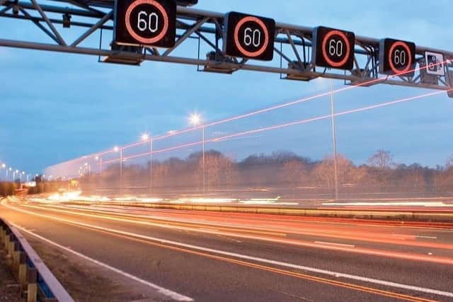 A stretch of 'smart' motorway near Sheffield. Photo: JPI Media