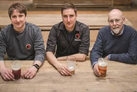 Oliver, Tom and Ian Fozard at Rooster's Taproom in Harrogate. Picture: Mark Newton Photography