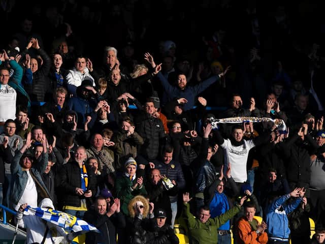 WHAT NOW? Leeds United's fans in last weekend's 2-0 victory against Huddersfield Town at Elland Road. Photo by George Wood/Getty Images.