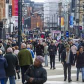 Shoppers pictured on the streets of Leeds over the weekend.