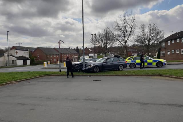 The chase finished in Raynville Road, Bramley (Photo and video: Neil Hudson).