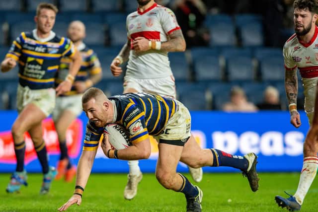 Cameron Smith was among the try scorers when Rhinos beat Hull KR 52-10 in Super League last month. Picture by Bruce Rollinson.