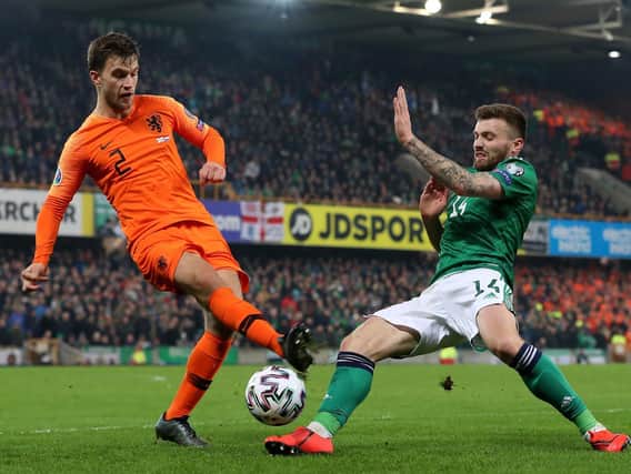 Stuart Dallas and Northern Ireland were due to play in the Euro 2020 play-off semi-final later this month (Pic: PA Wire)