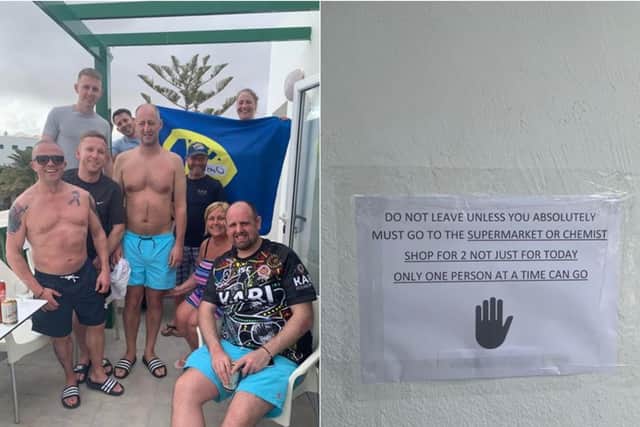 The Doherty family are stuck inside their holidayapartment in Lanzarote