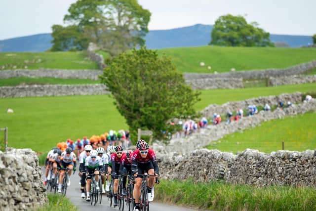 Tour de Yorkshire Stage 4, Halifax to Leeds. Ian Stannard of Team INEOS drives the peloton. (Picture: SWPix.com)