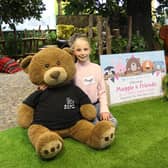 Maggie Snodgrass, nine, at the party thrown by Event Prop Hire to help her bag up her teddies for The Teddy Trust.