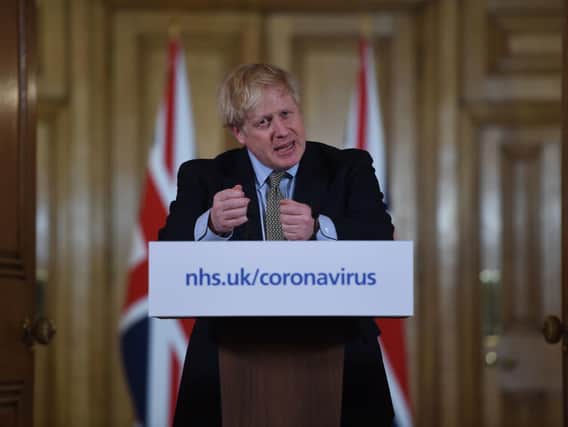 Prime Minister Boris Johnson speaking at a media briefing in Downing Street, London, on coronavirus as NHS England announced that the coronavirus death toll had reached 104 in the UK (Photo: Eddie Mulholland/Daily Telegraph/PA Wire)