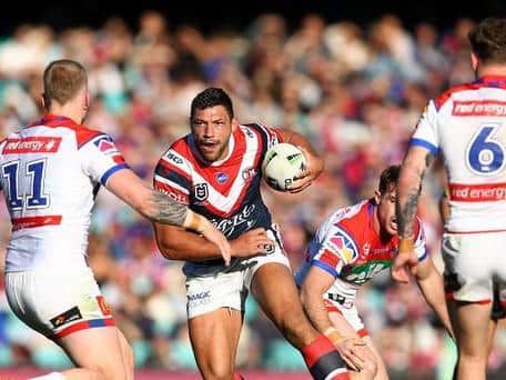 Ryan Hall in action for Sydney Roosters against Newcastle Knights last July. (Picture: Jason McCawley/Getty Images)