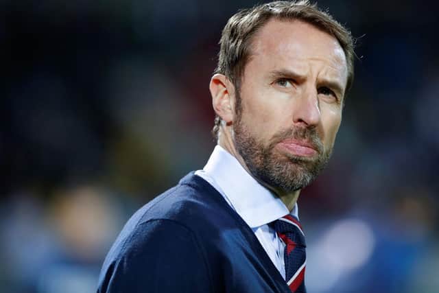 SHOW OF STRENGTH: From England boss Gareth Southgate. Photo by Armend Nimani/AFP via Getty Images.