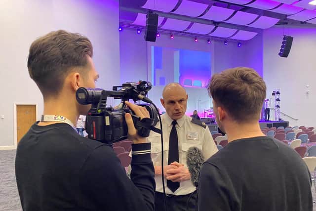 Superintendent Damon Solley, pictured talking to the media at the launch of West Yorkshire's Violence Reduction Unit earlier this month. Picture: West Yorkshire Police