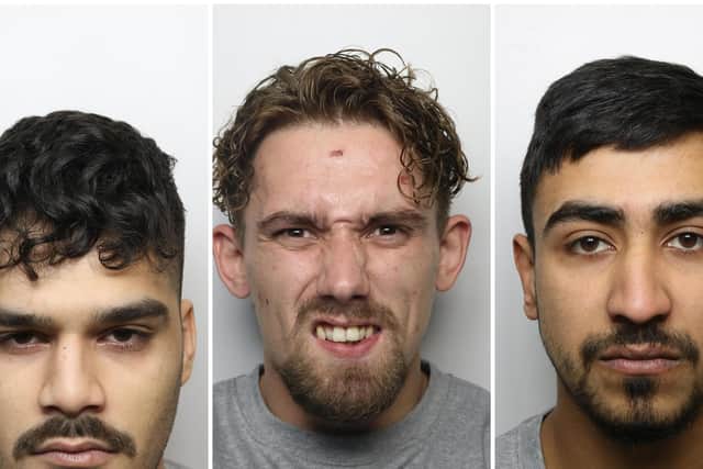 Raheel Khan, Robert Wainwright and Suleman Khan, all jailed for life at Bradford Crown Court this month for the torture and murder of Mohammed Feazan Ayaz. Pictures: West Yorkshire Police
