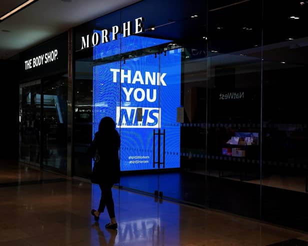 A general view of signage showing its appreciation to the NHS amid the coronavirus outbreak in London. Photo: John Walton/PA Wire