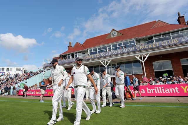 Yorkshire's Tim Bresnan takes to Scarborough's North Marine Road cricket ground (Picture: SWPix.com)