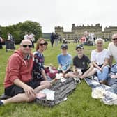 The Great British Food Festival at Harewood House Bank Holiday Weekend in 2019: Pictured are: David and Karen Martin of Harrogate with children Alex, 10 and Ben 12 and Laura and Andy Bryer and son Josh, 12 of Harrogate. Photo: Steve Riding