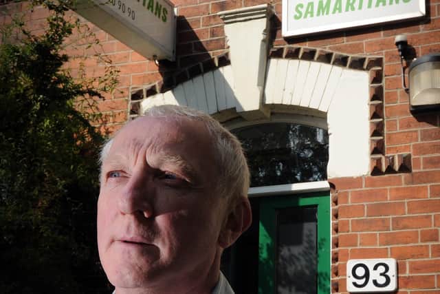 Bob Howe outside Leeds Samaritans’ office in Clarendon Road. Picture: Simon Hulme.