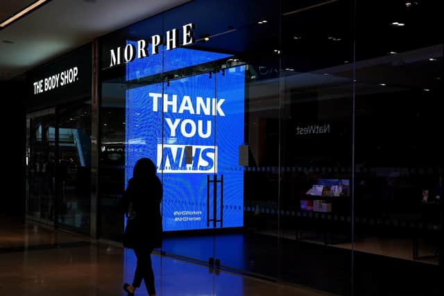 Signage showing its appreciation to the NHS amid the coronavirus outbreak. PA.