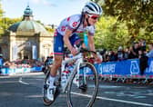 Lizzie Deignan climbs up Cornwall Road from the Pump Room.UCI World Championships 2019.  Elite Women Road Race.  Harrogate.  (Picture: Bruce Rollinson)