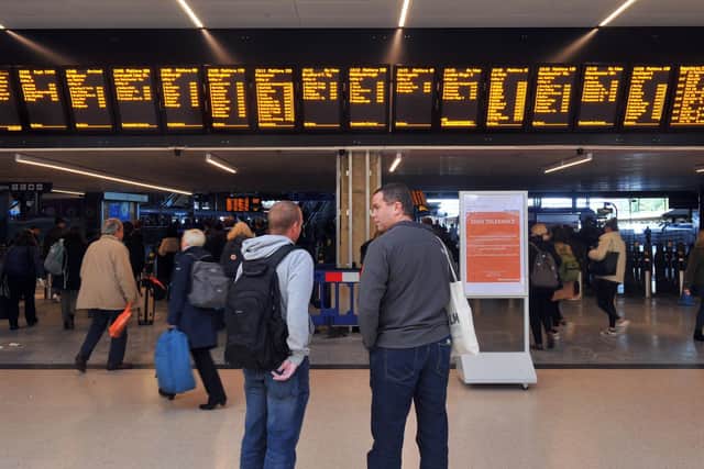 Train station ticket barriers will now be open and waiting areas in stations closed to help protect customers and staff during the coronavirus pandemic. Pictured: Leeds Station.