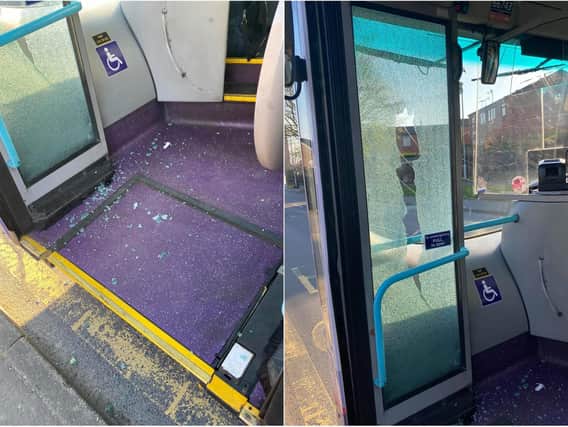 A group of children smashed a bus window with stones as it transported key workers home in West Leeds.