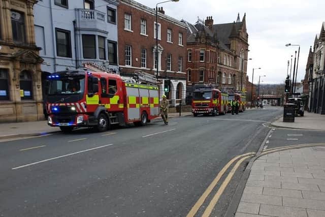 10 fire engines were called to the fire near Westgate, Wakefield (Photo: PC Rushton WYP)