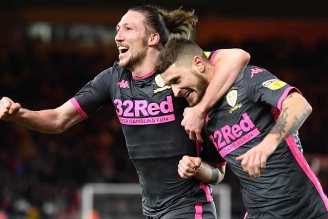 Luke Ayling and Mateusz Klich. PIC: George Wood\Getty Images.