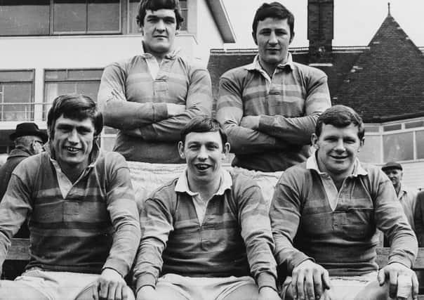 Mick Shoebottom (front, far right) with fellow Leeds greats Alan Smith (back, left), Syd Hynes (back, right), John Atkinson (front, left) and Barry Seabourne (front, centre).