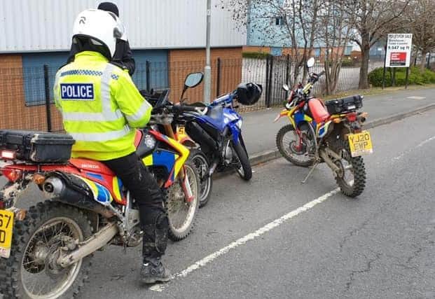The Leeds District Off Road Bike Team have been conducting patrols atlocal parks, woods and residential areas (Photo: WYP)