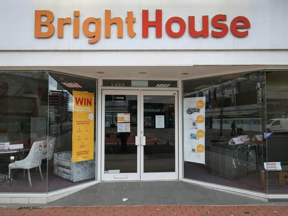 Jobs at three BrightHouse stores in Leeds are at risk after the company collapsed on Monday.
