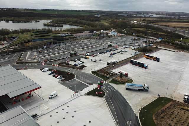 The brand new 64M services on the M1 at Leeds Skelton Lake