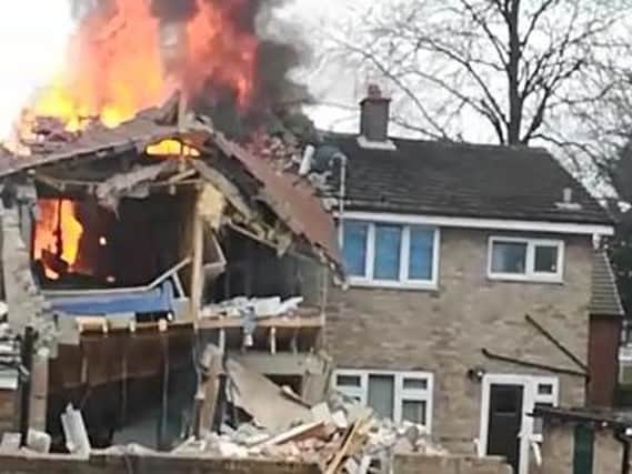 The house in Dewsbury on fire (photo and video: Yasir Shahzad).