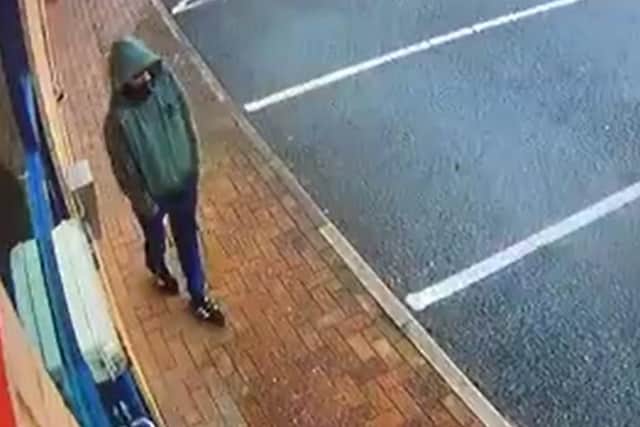 CCTV footage of a man police would like to speak to in relation to a break in at a Jane Tomlinson Run For All premises. Photo provided by the Jane Tomlinson charity.