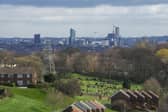 The city skyscrapers can be seen from Sandra Ogden's flat in Wortley.