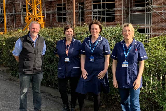 Liz Grogan,  lead infection prevention nurse specialist at Leeds Community Health Care Trust is pictured (third from left) with team members  Dave Hall, Jo Reynard and Jeanette Wood (right).