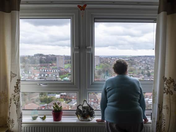 Sandra Ogden who lives in the upper reaches of Gamble Hill Grange in Wortley, with her views across Leeds.