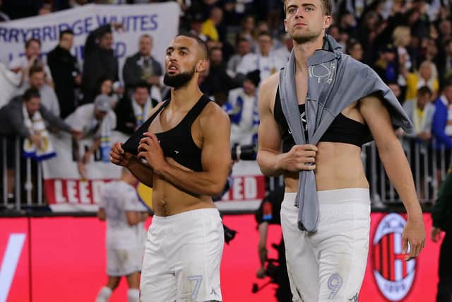 THE WAY WE WERE: Kemar Roofe, left, and Patrick Bamford after Leeds United's pre-season friendly against Manchester United in Perth, Austarlia last July. Photo by Will Russell/Getty Images.