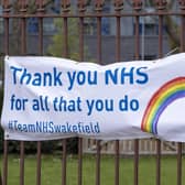Banners at Pinderfields Hospital in Wakefield in support on the NHS. (Image: Scott Merrylees)