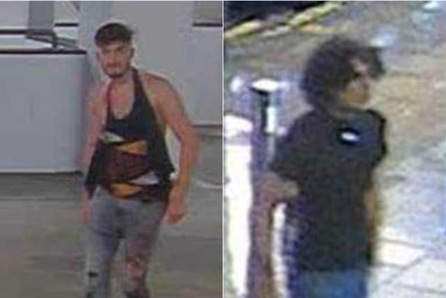 Police have released CCTV footage of two men they want to identify after a man was left with severe cuts following a fight in Leeds. Photo: WYP.